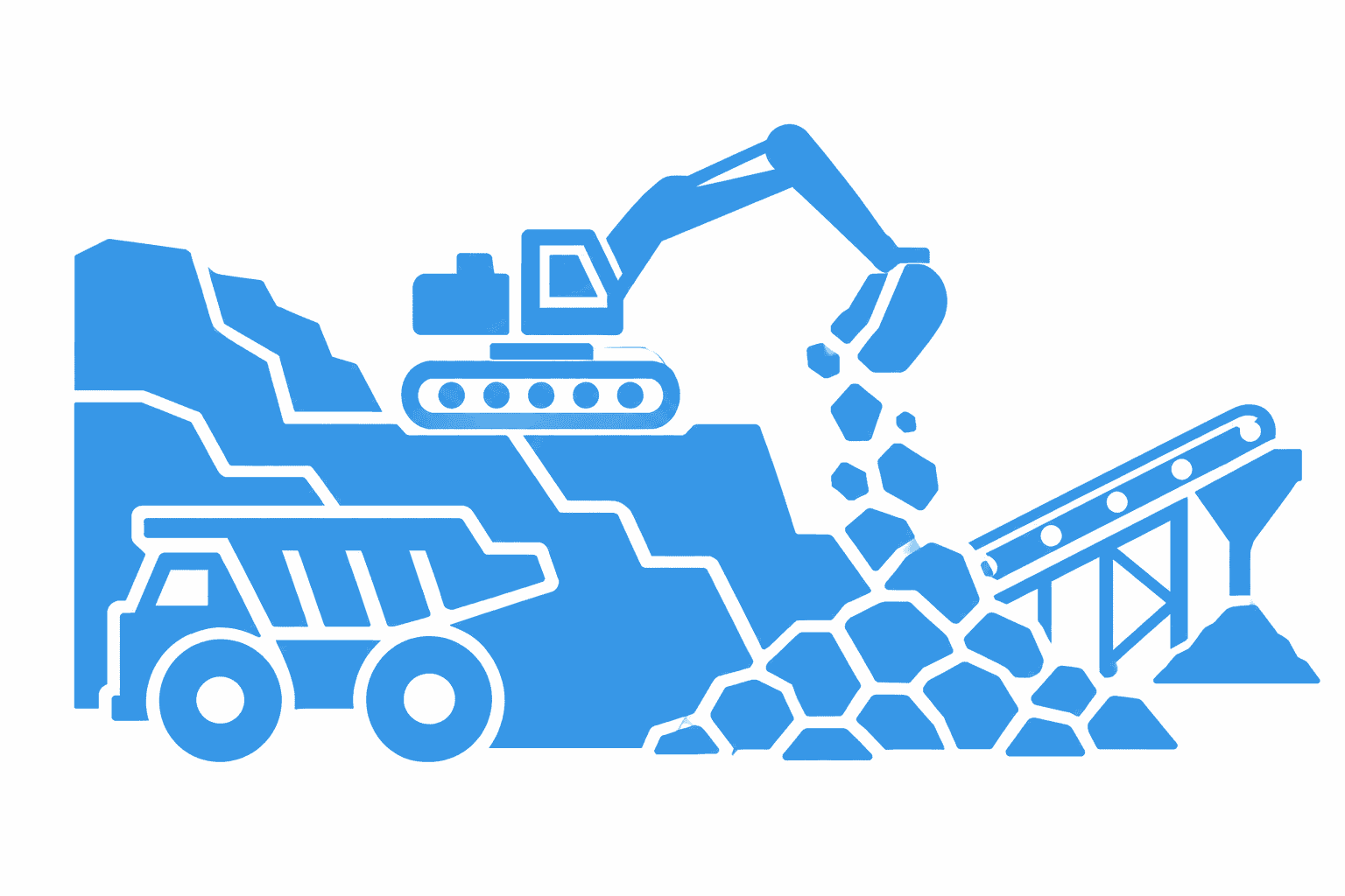 Quarrying and mining industry icon